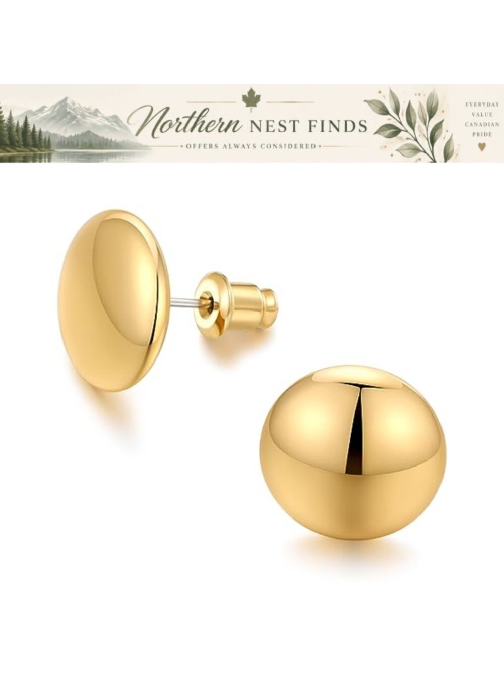 Gold Silver Dot Stud Earrings for Women Round Minimalist Small Daily Wear